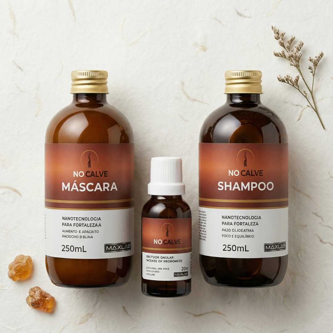 Tônico capilar No Calve da MaxLab para crescimento e interrupção da queda de cabelo.