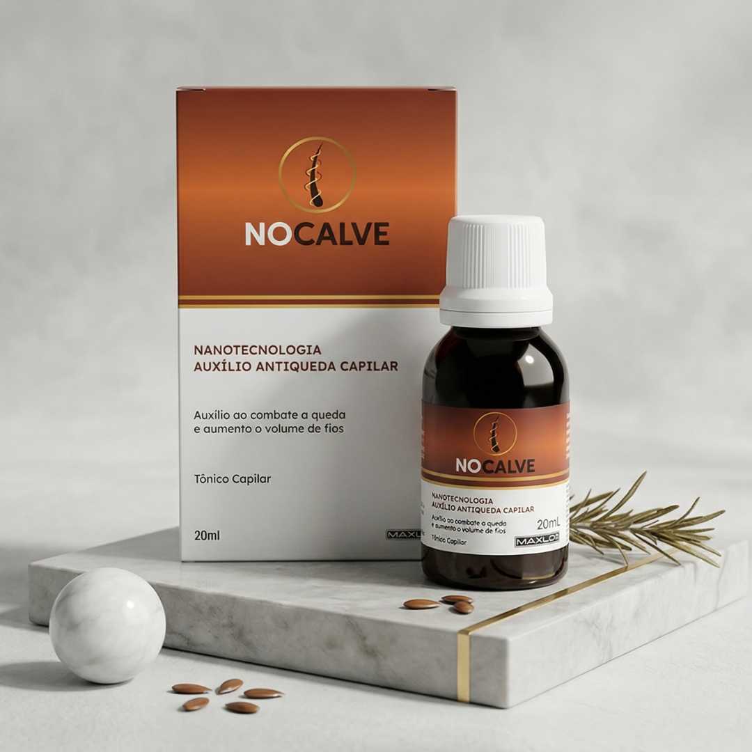 Tônico capilar No Calve da MaxLab para crescimento e interrupção da queda de cabelo.